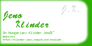 jeno klinder business card